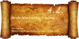 Andrásofszky Lajos névjegykártya